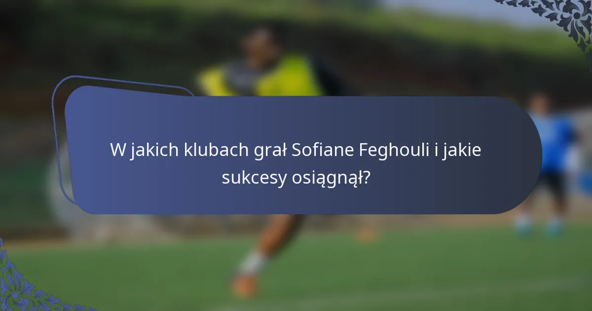 W jakich klubach grał Sofiane Feghouli i jakie sukcesy osiągnął?